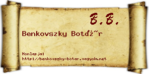 Benkovszky Botár névjegykártya